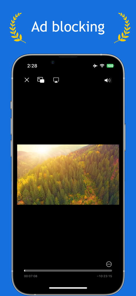 Floating Video and YouTube - Schermata dello smartphone che mostra la funzione di blocco degli annunci dell'app Floating Video e YouTube.