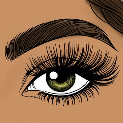 woman close up eye with long eyelashes