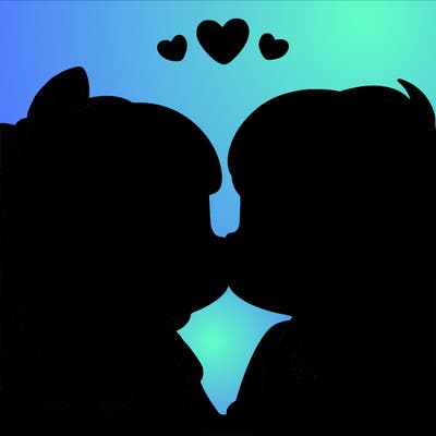 boy and girl kissing