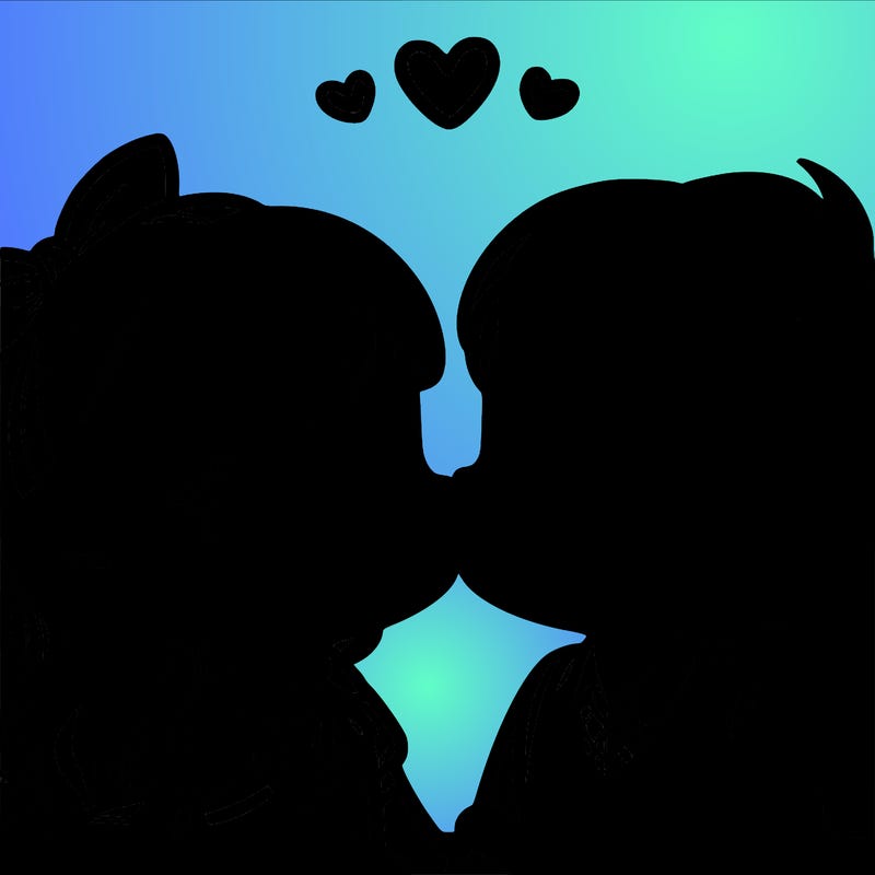 boy and girl kissing