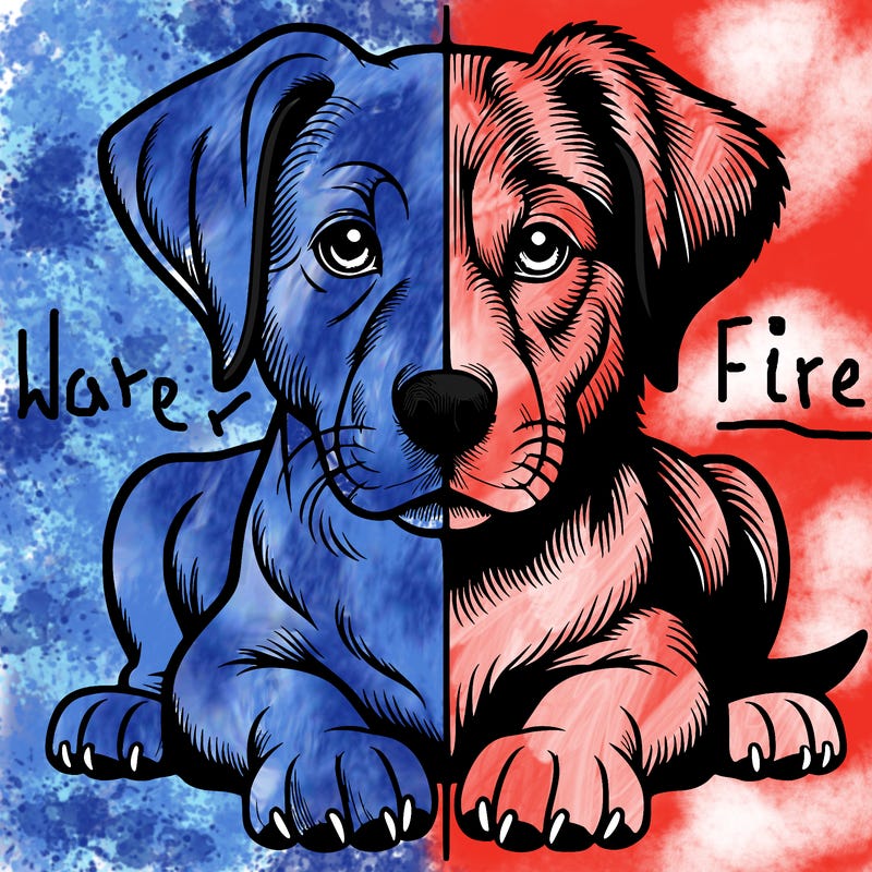 realistic dog split picture