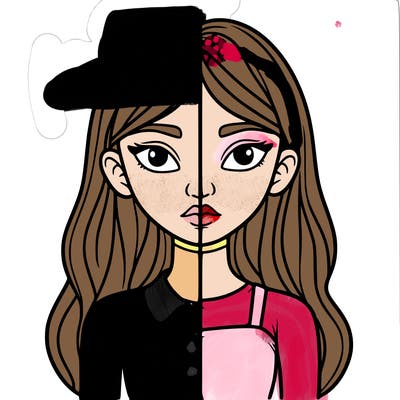 a girl split in to 3