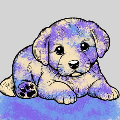 a cute realistic puppy