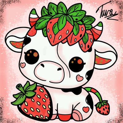 cute strawberry cow