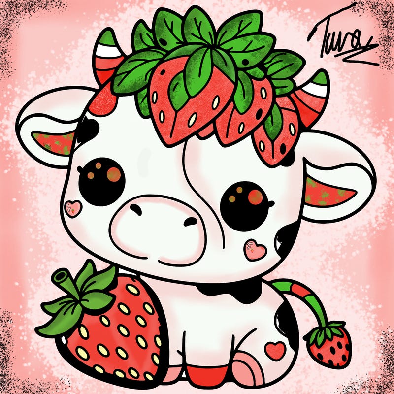 cute strawberry cow