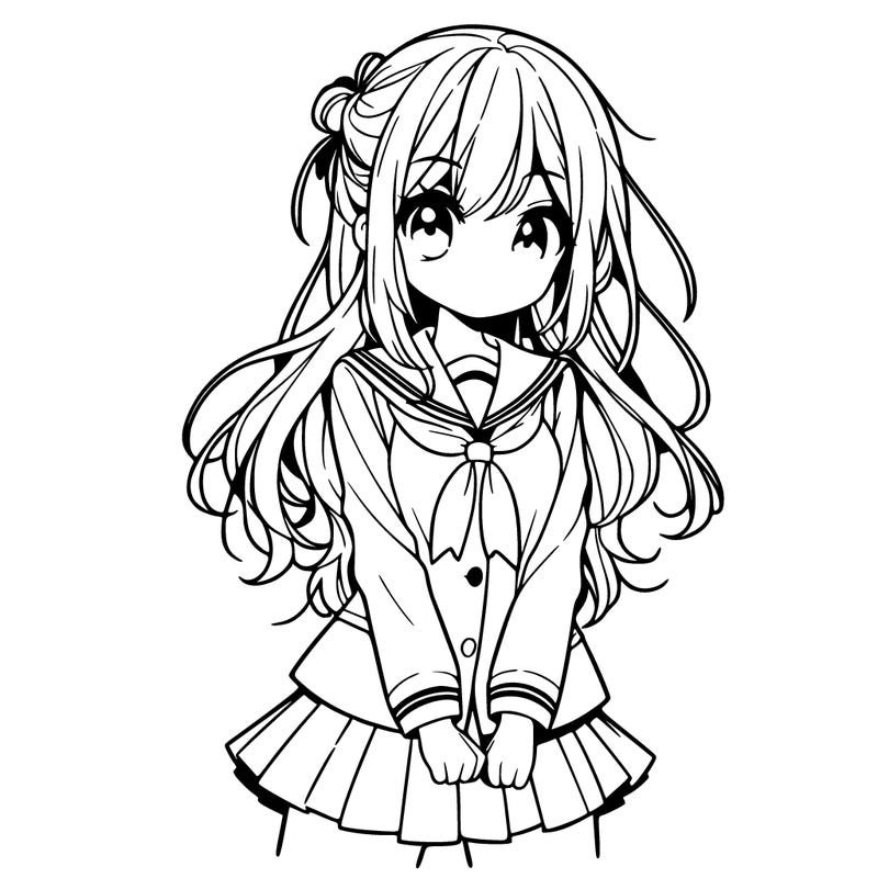 manga girl in a school uniform