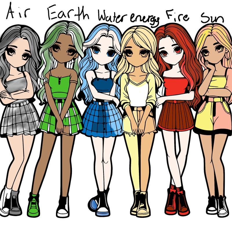 a group of girls realistic