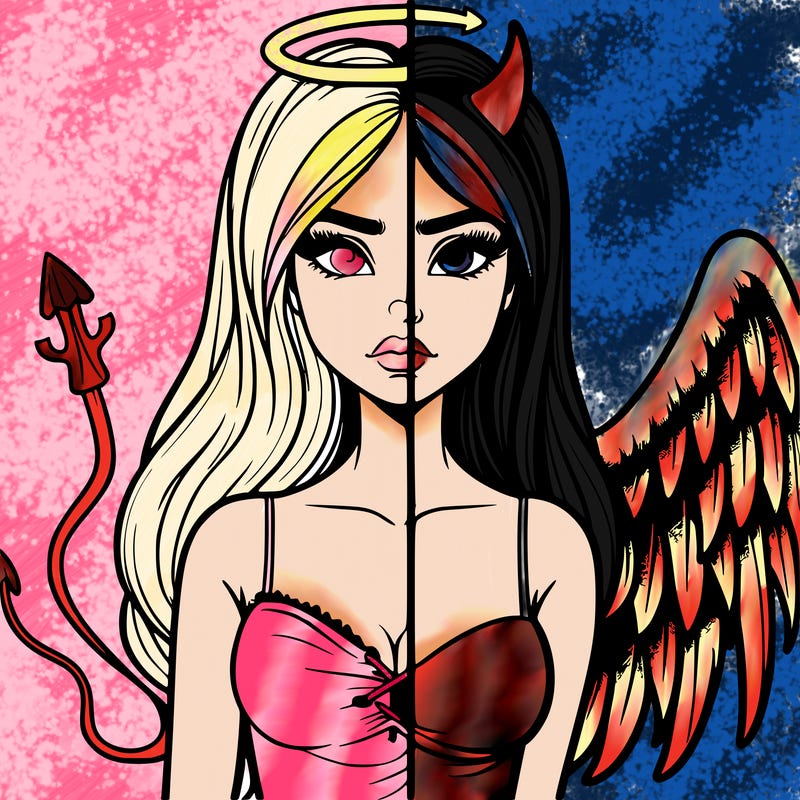 devil vs angel realistic girl