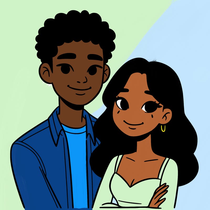 black woman and asian man couple