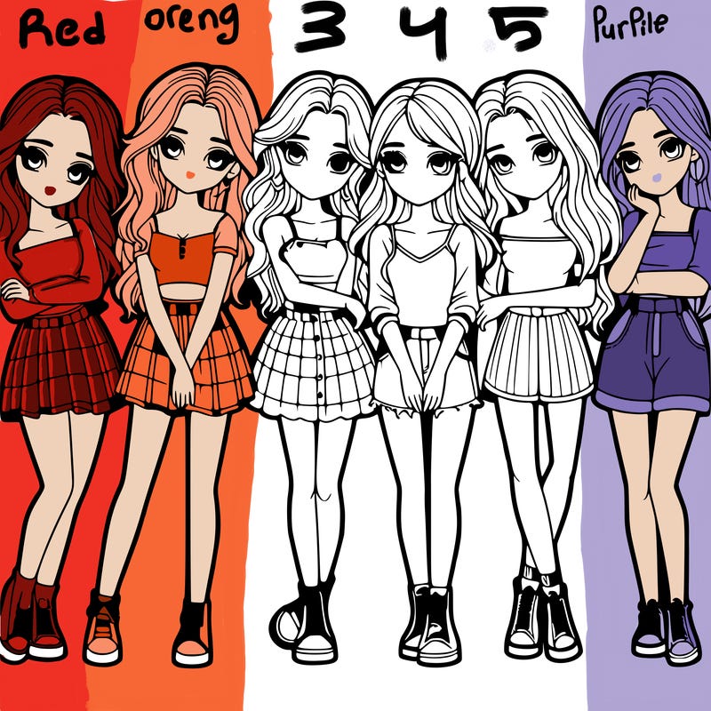 a group of girls realistic