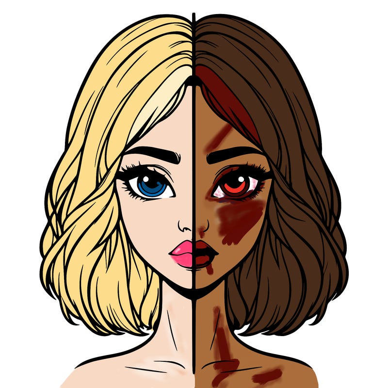 realistic girl split