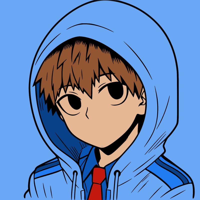 manga character with a hoodie