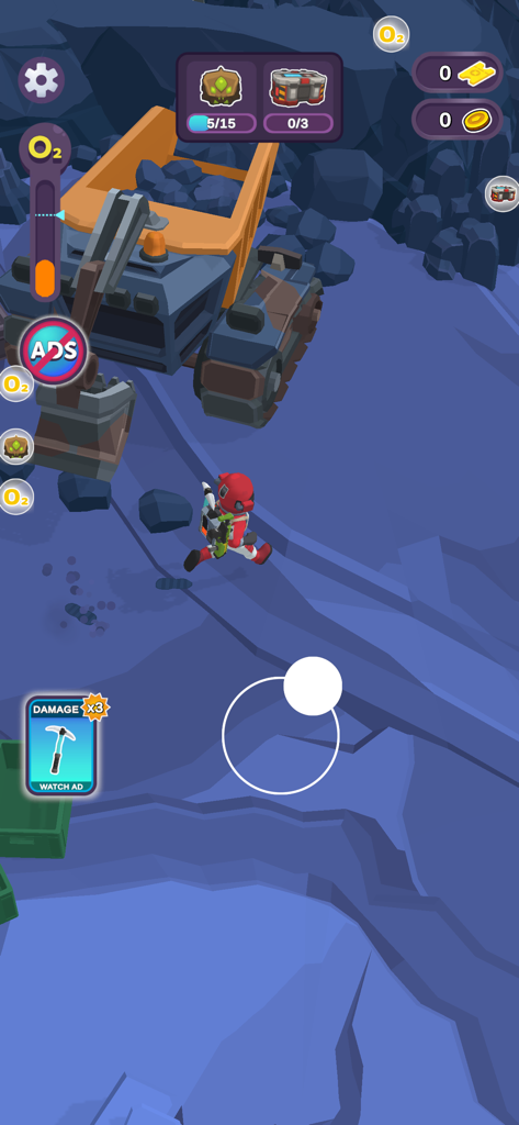 Mars Survivor - Loot & build - Mars Survivor gameplay showing a character in a spacesuit near a mining truck on the Martian surface