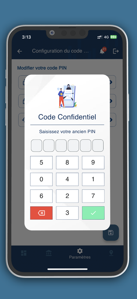 BT Mobile - Secure PIN configuration screen for BT Mobile banking