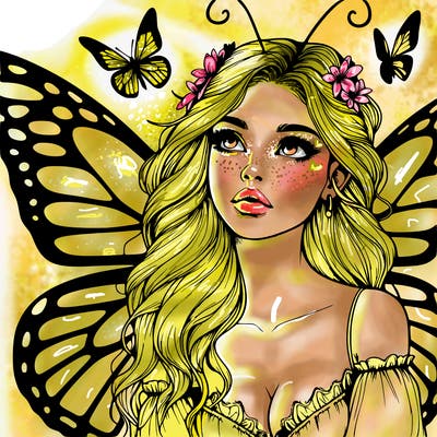 butterfly fairy realistic girl