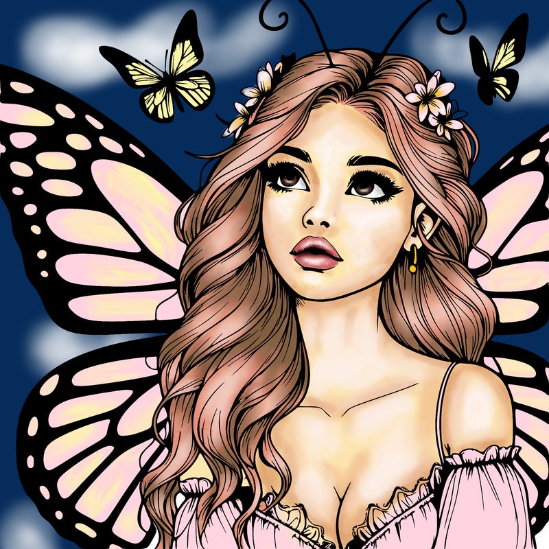 butterfly fairy realistic girl