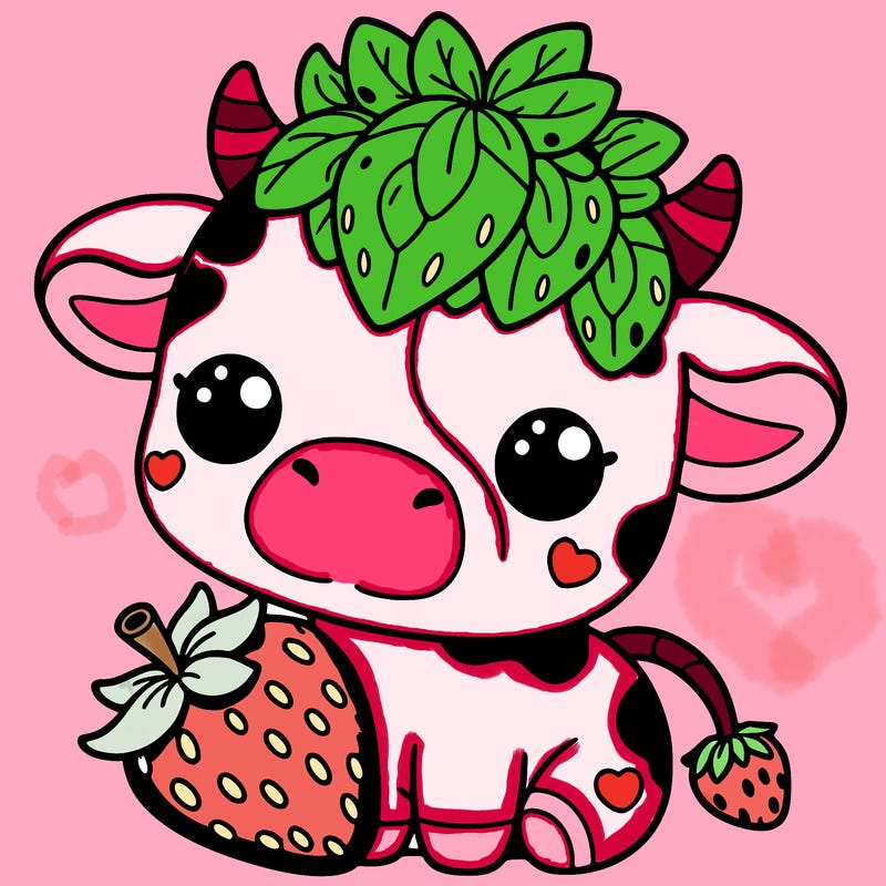 cute strawberry cow