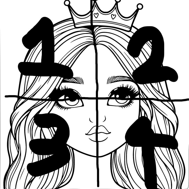 a realistic girl with a crown on