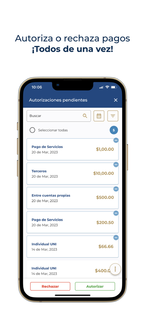 A smartphone displaying the NetBanking app with a list of pending transactions for quick authorization or rejection.