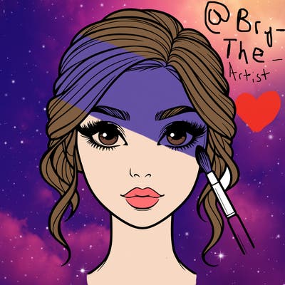 realistic person with makeup