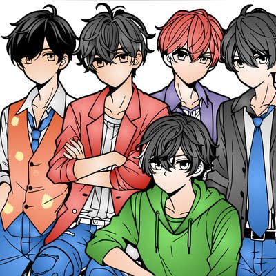 group of manga boys