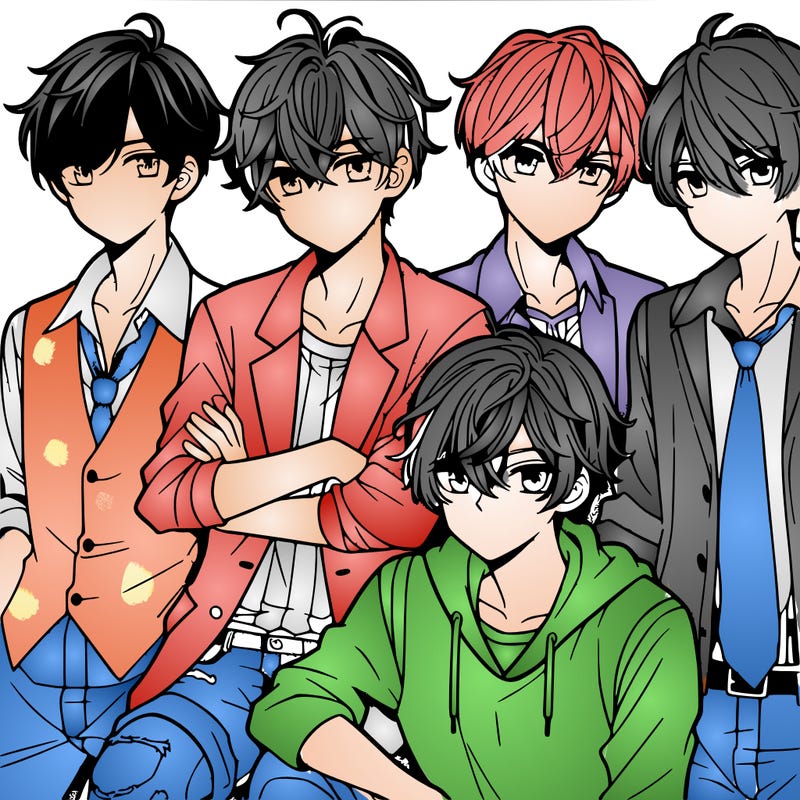 group of manga boys