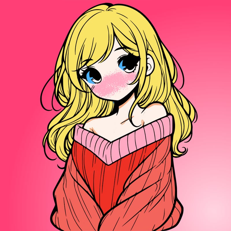 shy pretty girl wearing a sweater that is falling off one shoulder portrait