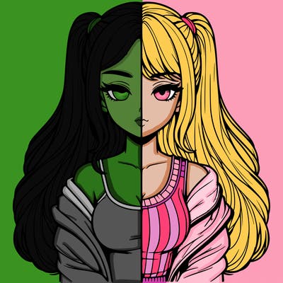 realistic girl split