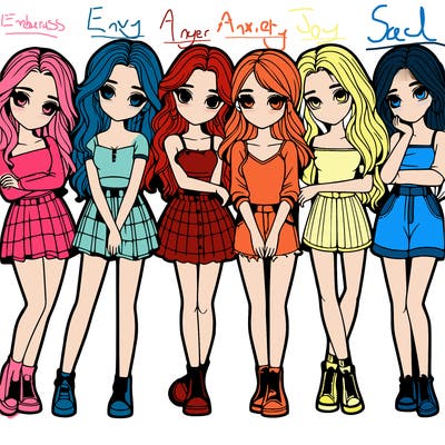 a group of girls realistic