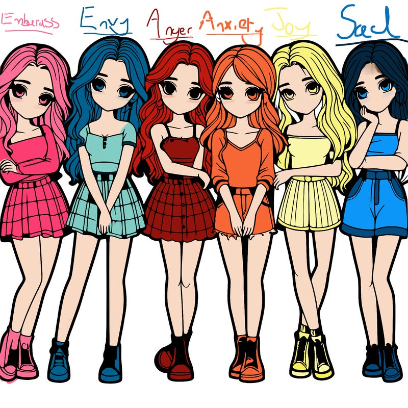 a group of girls realistic