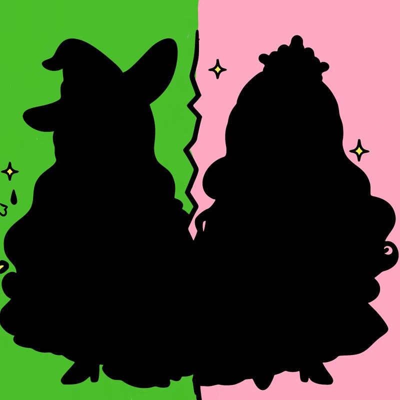 witch and princess split