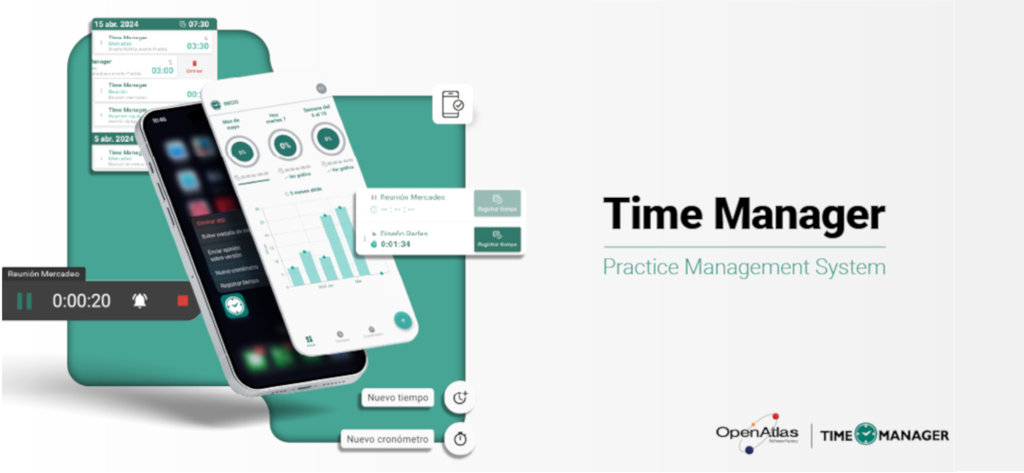 Time Manager - Interfaccia dell'app Time Manager per la gestione e il monitoraggio del tempo in ambito legale