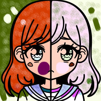 a split of a girl
