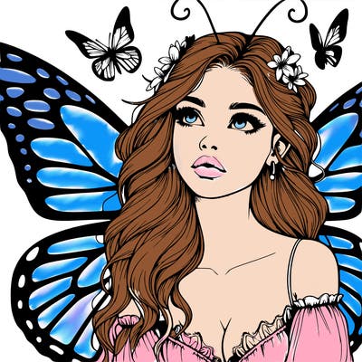 butterfly fairy realistic girl