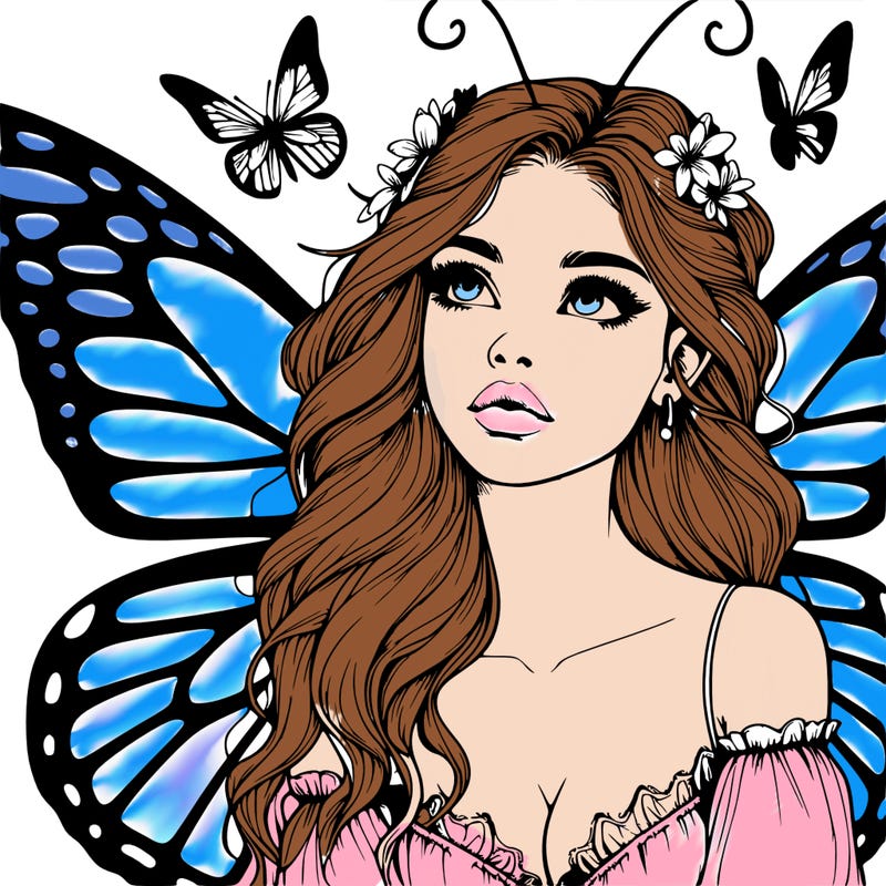 butterfly fairy realistic girl