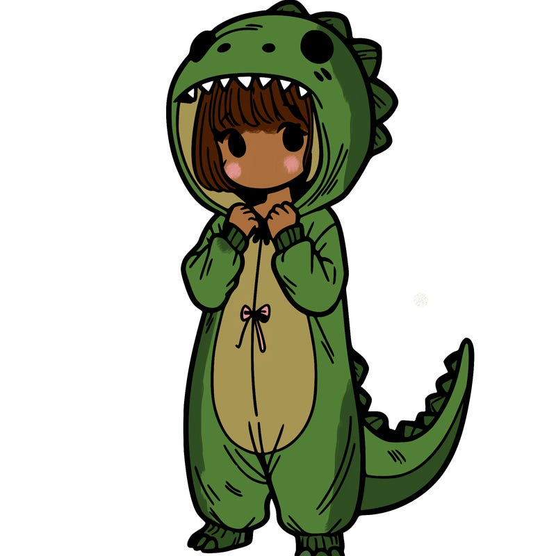dino onesies on girl