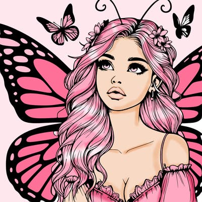 butterfly fairy realistic girl