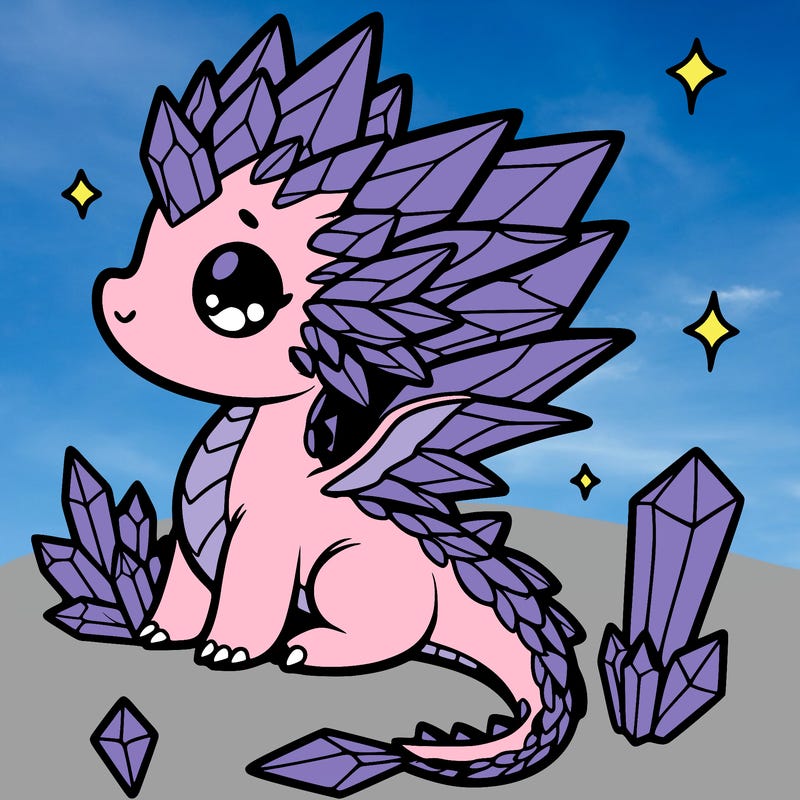 little cute crystal dragon