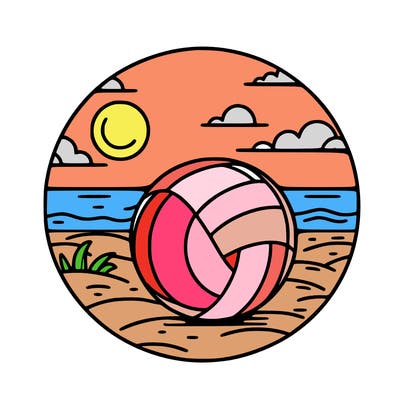 volleyball on a beach