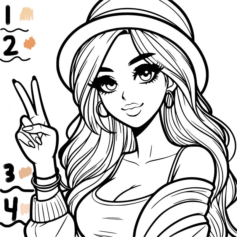 a model holding up the peace sign