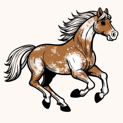 horse running detailed