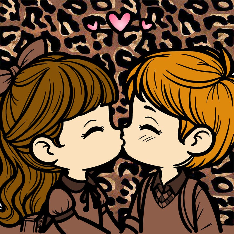 boy and girl kissing