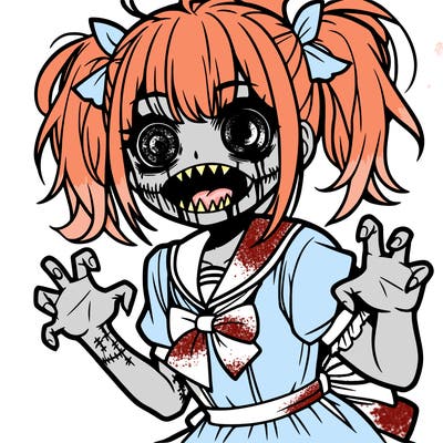 scary anime girl