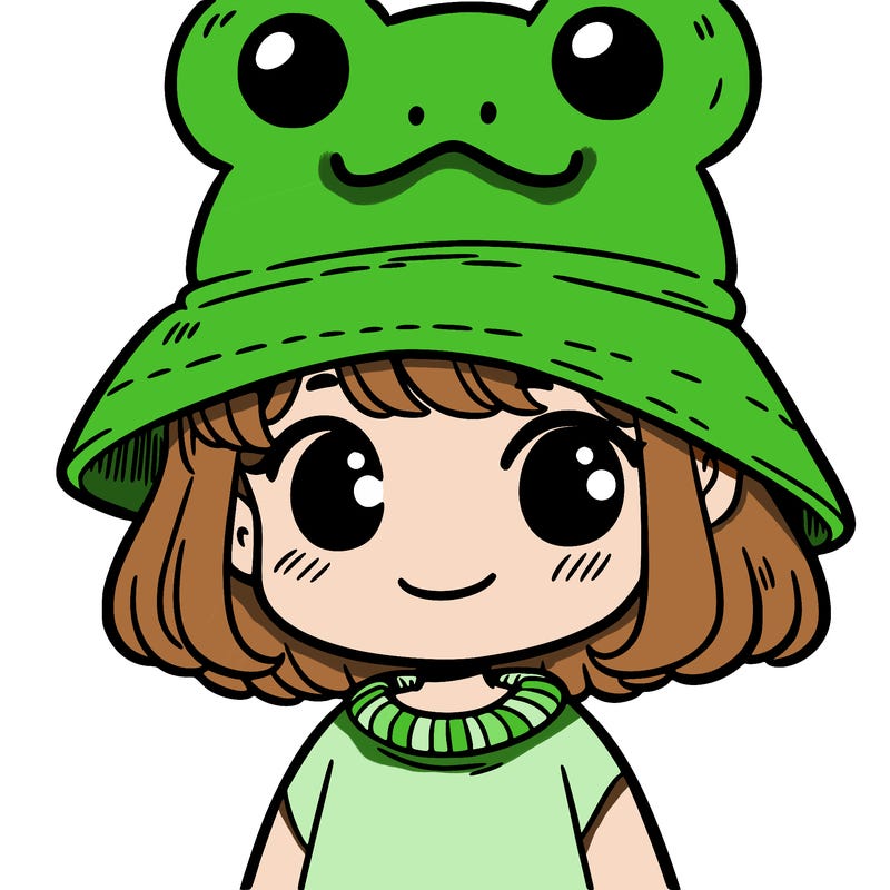 girl with frog hat