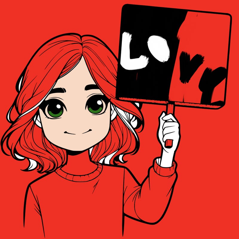 realistic girl holding up a sign