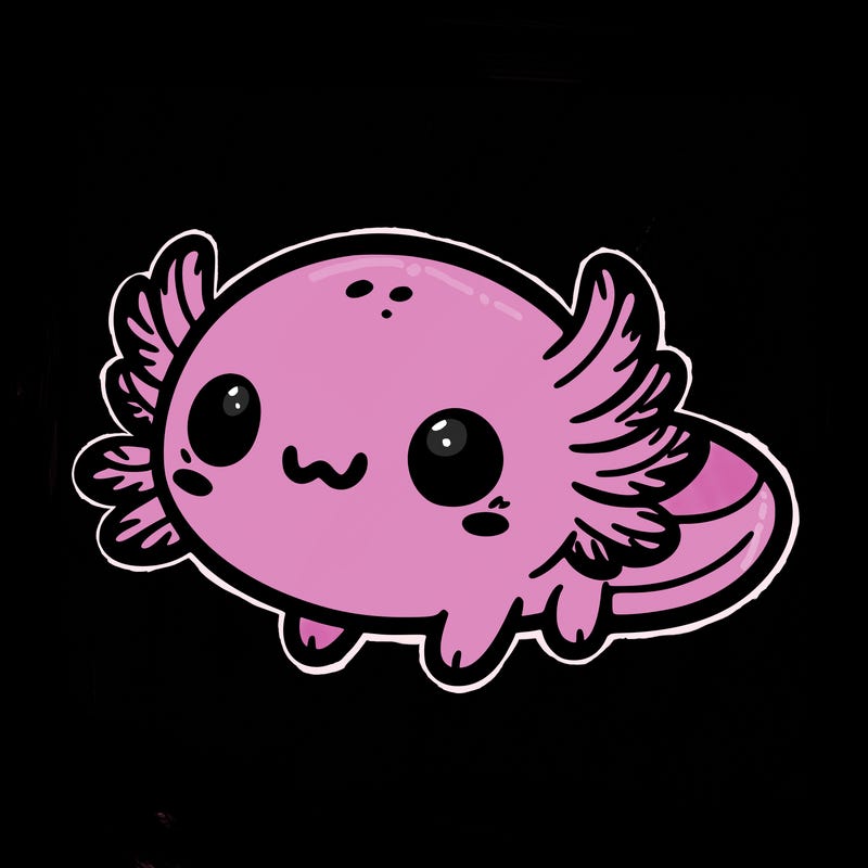 cute easy baby axolotl