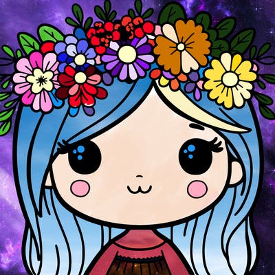 girl with flowers crown