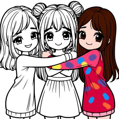 3 girls hugging