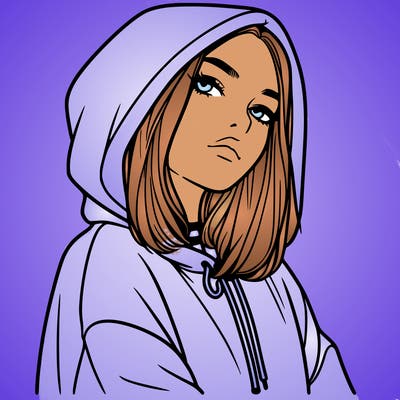 a realistic girl in a hoodie