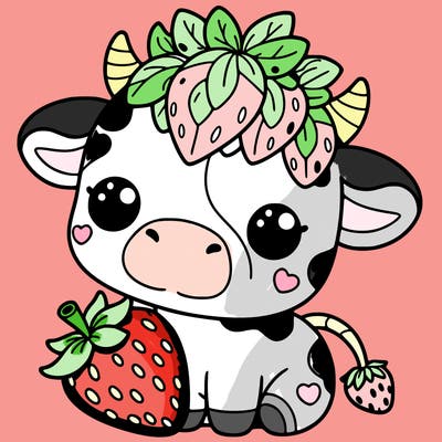 cute strawberry cow
